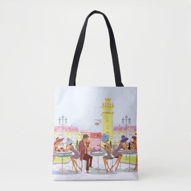 Outdoor Cafe All-Over-Print Tote Bag (Front)