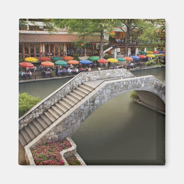 Outdoor cafe along River Walk and bridge over 2 Magnet (Front)