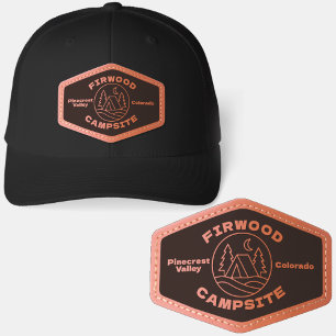 Outdoor Camp Logo Badge  Leather Patch Hat