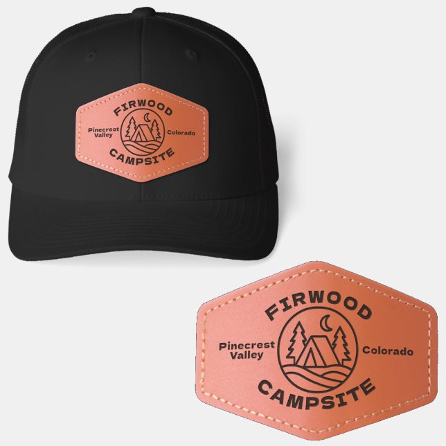 Outdoor Camp Logo Badge  Leather Patch Hat (Creator Uploaded)