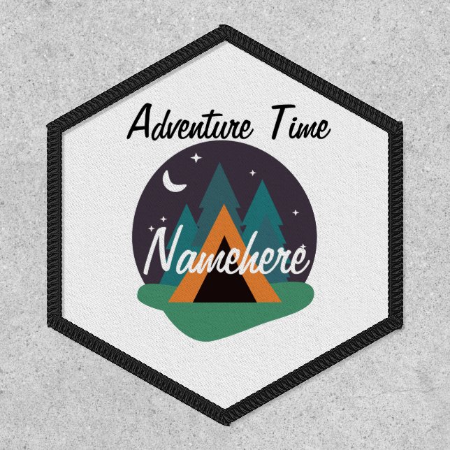 Outdoor campfire Adventure time Name camping Patch (Front)