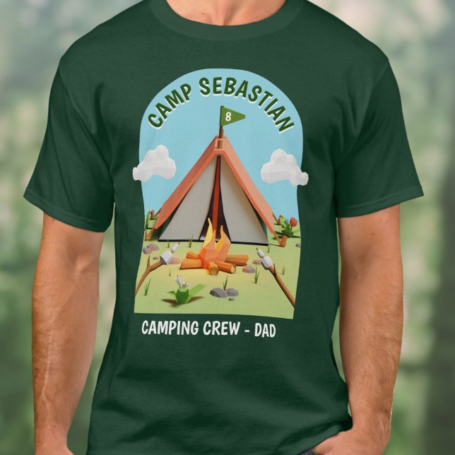 Outdoor Campfire Camping Crew Dad Birthday Party T-Shirt (Outdoor Campfire Camping Crew Dad Birthday Party T-Shirt)