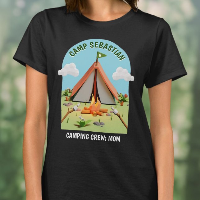 Outdoor Campfire Camping Crew Mom Birthday Party T-Shirt (Outdoor Campfire Camping Crew Mom Birthday Party T-Shirt)