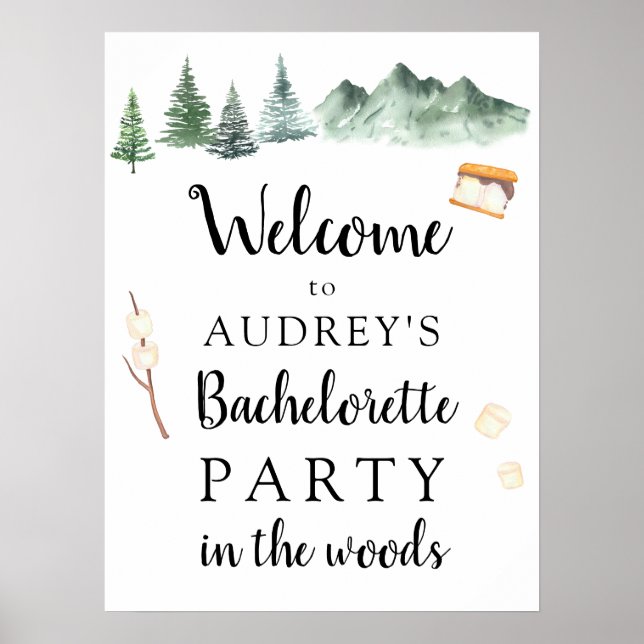 Outdoor Camping Bachelorette Welcome Sign (Front)