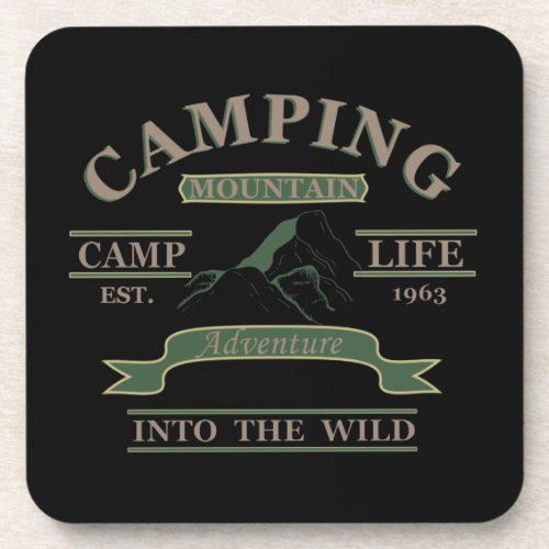 Outdoor camping camper life beverage coaster