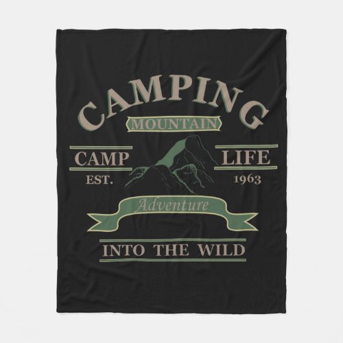 Outdoor camping camper life fleece blanket