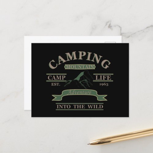 Outdoor camping camper life holiday postcard