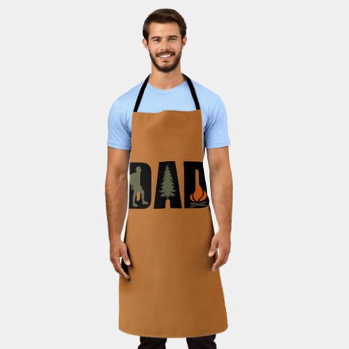 Outdoor camping dad happy camper apron