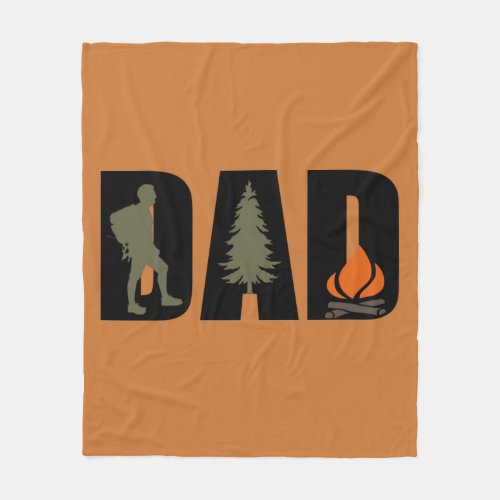 Outdoor camping dad happy camper fleece blanket