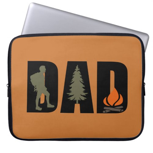 Outdoor camping dad happy camper laptop sleeve