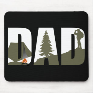 Outdoor camping dad happy camper mouse pad