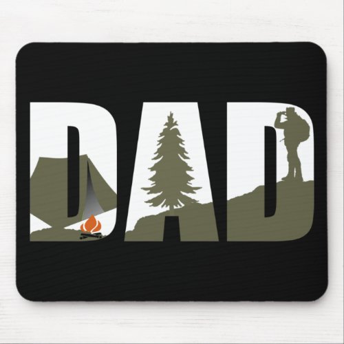 Outdoor camping dad happy camper mouse pad