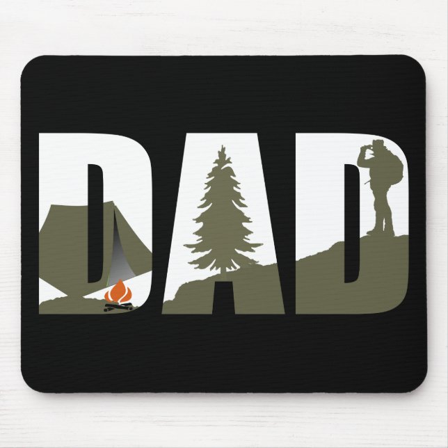 Outdoor camping dad happy camper mouse pad (Front)