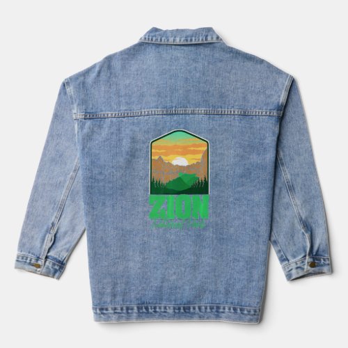Outdoor Camping Mountain Hike Zion National Park   Denim Jacket