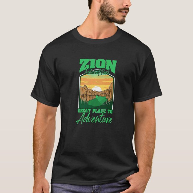 Outdoor Camping Mountain Hike Zion National Park T-Shirt (Front)