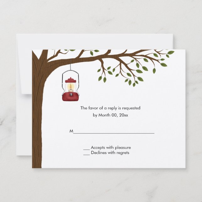 Outdoor Camping Wedding RSVP Response Cards (Front)
