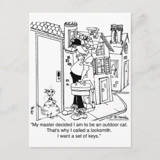 Outdoor Cat Needs Keys Postcard