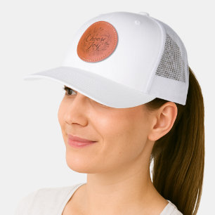 Outdoor Choose Joy Floral Leather Patch Hat