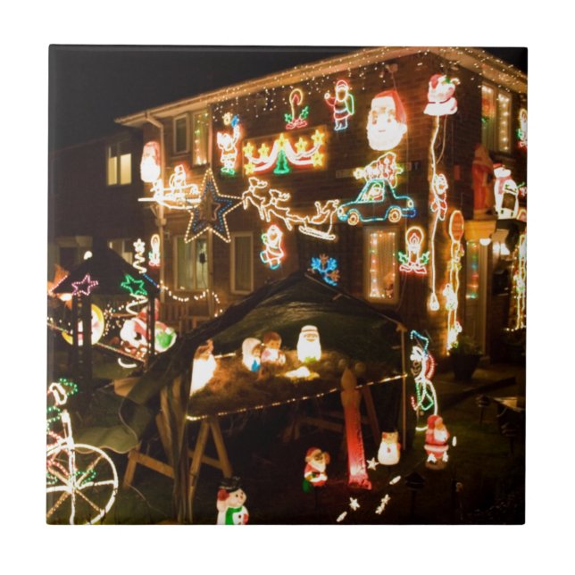 Outdoor Christmas Decorations Ceramic Tile (Front)