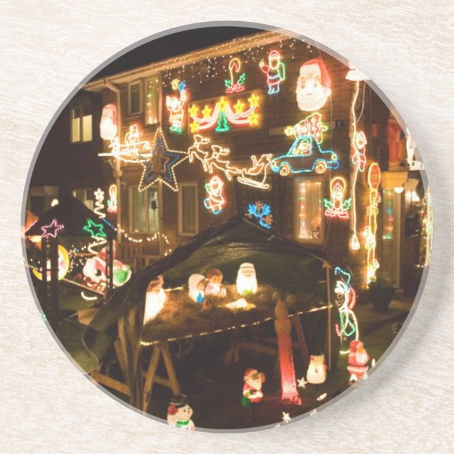 Outdoor Christmas Decorations Coaster (Front)
