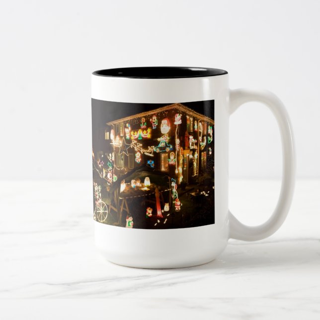 Outdoor Christmas Decorations Two-Tone Coffee Mug (Right)
