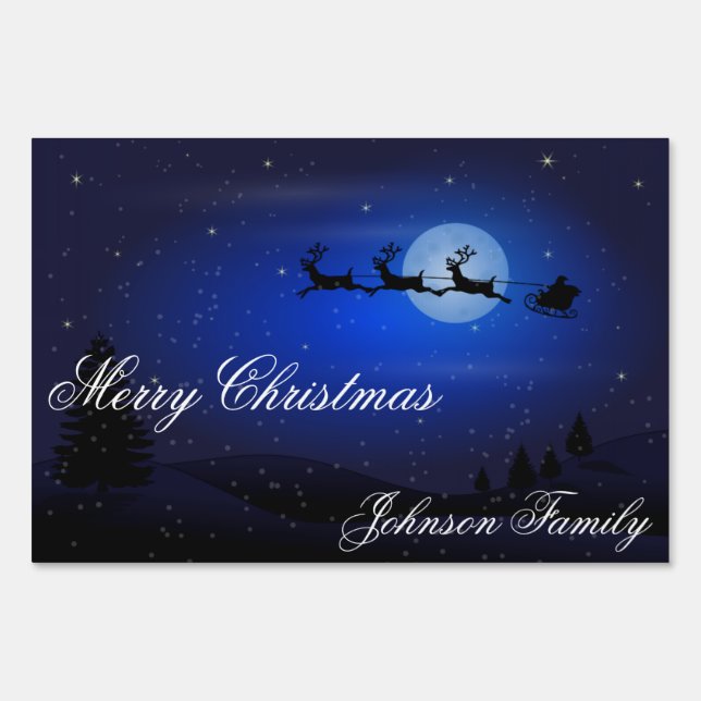 Outdoor Christmas Signs With Santa And Reindeer (Front)