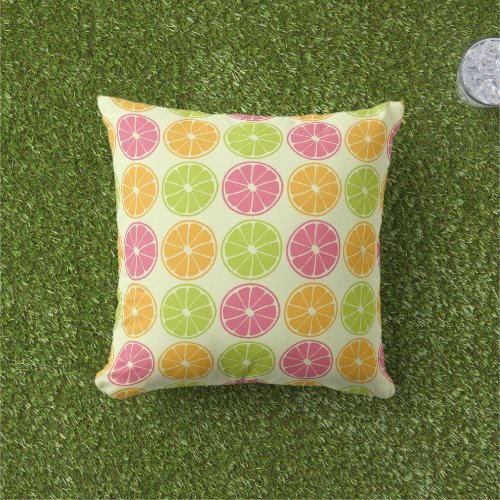 Outdoor Citrus Pattern Throw Pillow