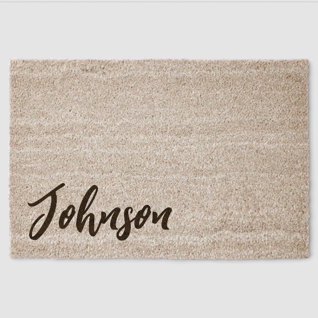 Outdoor Coir Bristle Custom Family Name Fiber Doormat (Front)