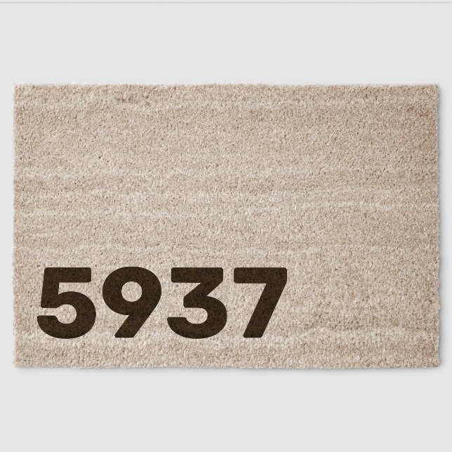 Outdoor Coir Bristle Custom HOUSE NUMBER Fiber Doormat (Front)