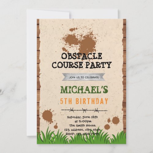 Outdoor course party birthday invitation