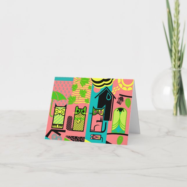 outdoor creatures Folded Greeting Card (Front)