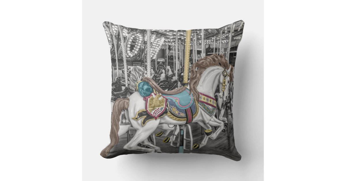 Outdoor cushion horse marry go round carousel Zazzle
