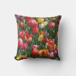 Outdoor Cushion Pretty Tulips Flower Decor Pillow at Zazzle