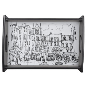 Outdoor Dining along Indiana St. Washington DC Serving Tray