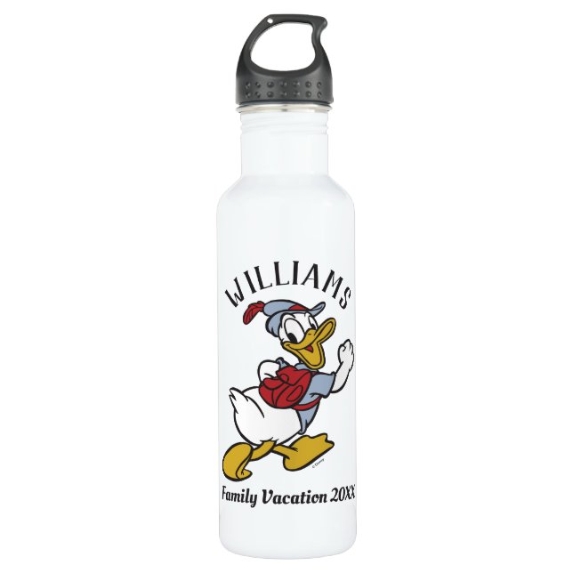 Outdoor Donald Duck | Family Vacation Stainless Steel Water Bottle (Front)