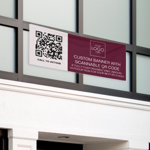Outdoor Event Signage With QR Code Advertising Banner | Zazzle