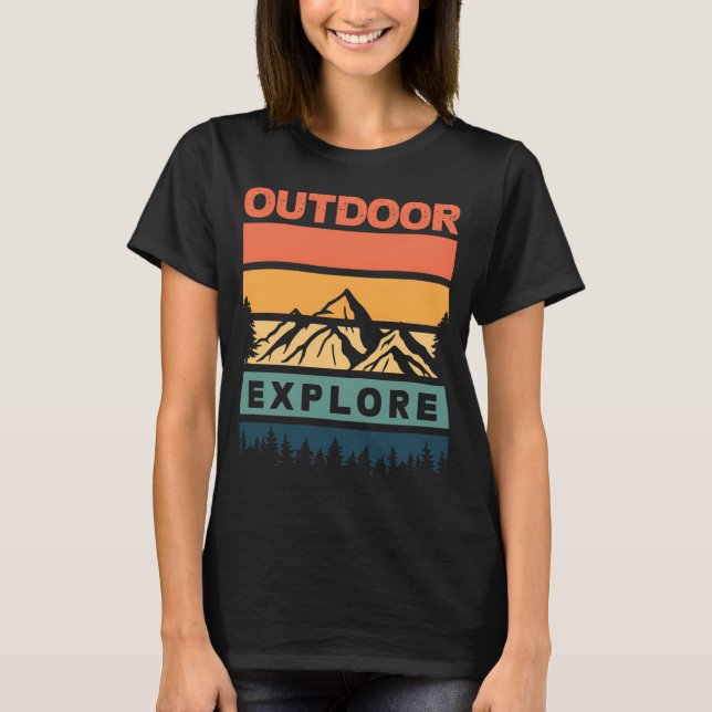 Outdoor Explore Mountain Adventure Nature Lover T-Shirt (Front)