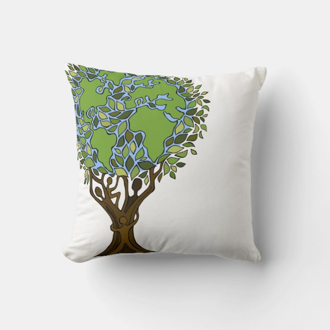 Outdoor Family Tree Decorative Throw Pillow (Front)