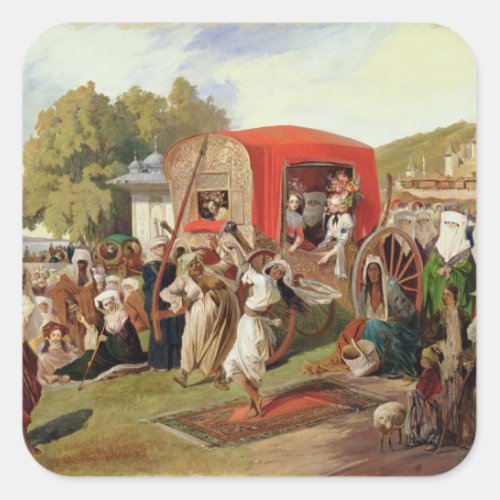 Outdoor Fete in Turkey c1830_60 Square Sticker