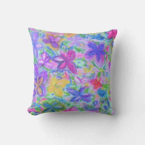 Outdoor Garden Cushion Pretty Pastel Floral