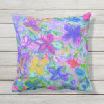 Outdoor Garden Cushion Pretty Pastel Floral