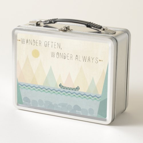 Outdoor Geo I  Wander Often Wonder Often Metal Lunch Box