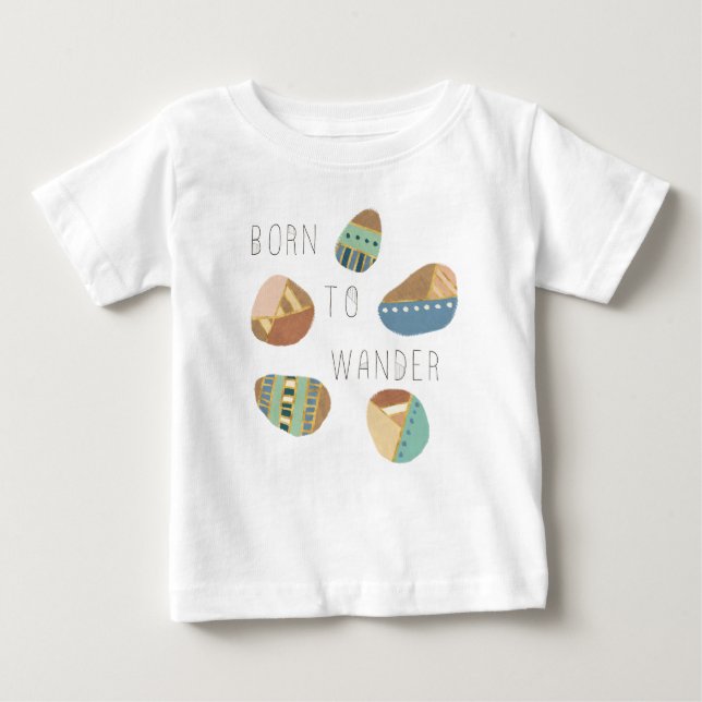 Outdoor Geo IX | Born to Wander Baby T-Shirt (Front)