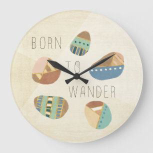 Outdoor Geo IX Born to Wander Large Clock