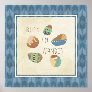 Outdoor Geo IX Born to Wander Poster
