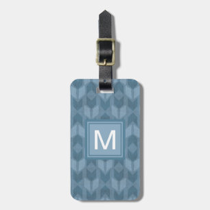 Outdoor Geo Step Blue Arrow Pattern Luggage Tag