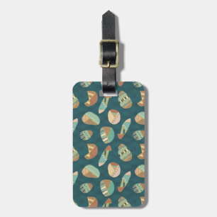 Outdoor Geo Step Blue Pattern Luggage Tag