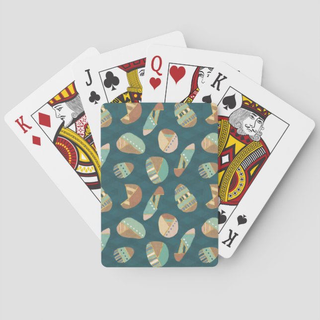 Outdoor Geo Step | Blue Pattern Poker Cards (Back)