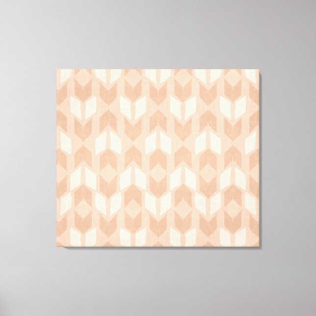 Outdoor Geo Step | Coral Arrow Pattern Canvas Print (Front)