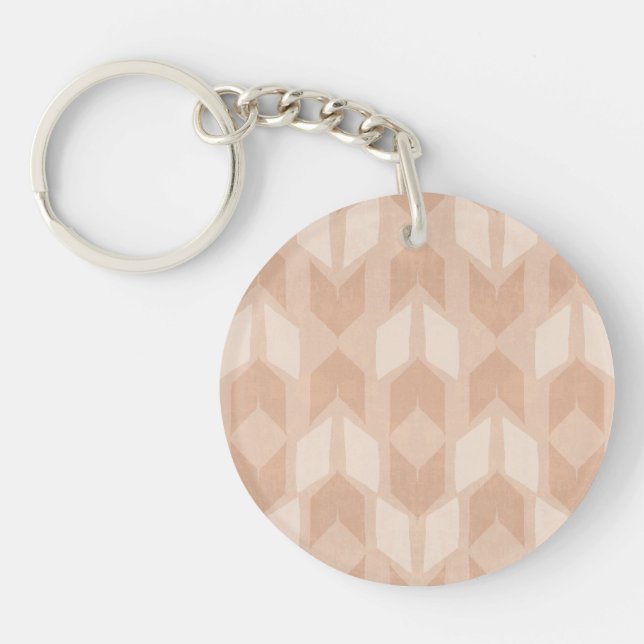 Outdoor Geo Step | Coral Arrow Pattern Keychain (Front)